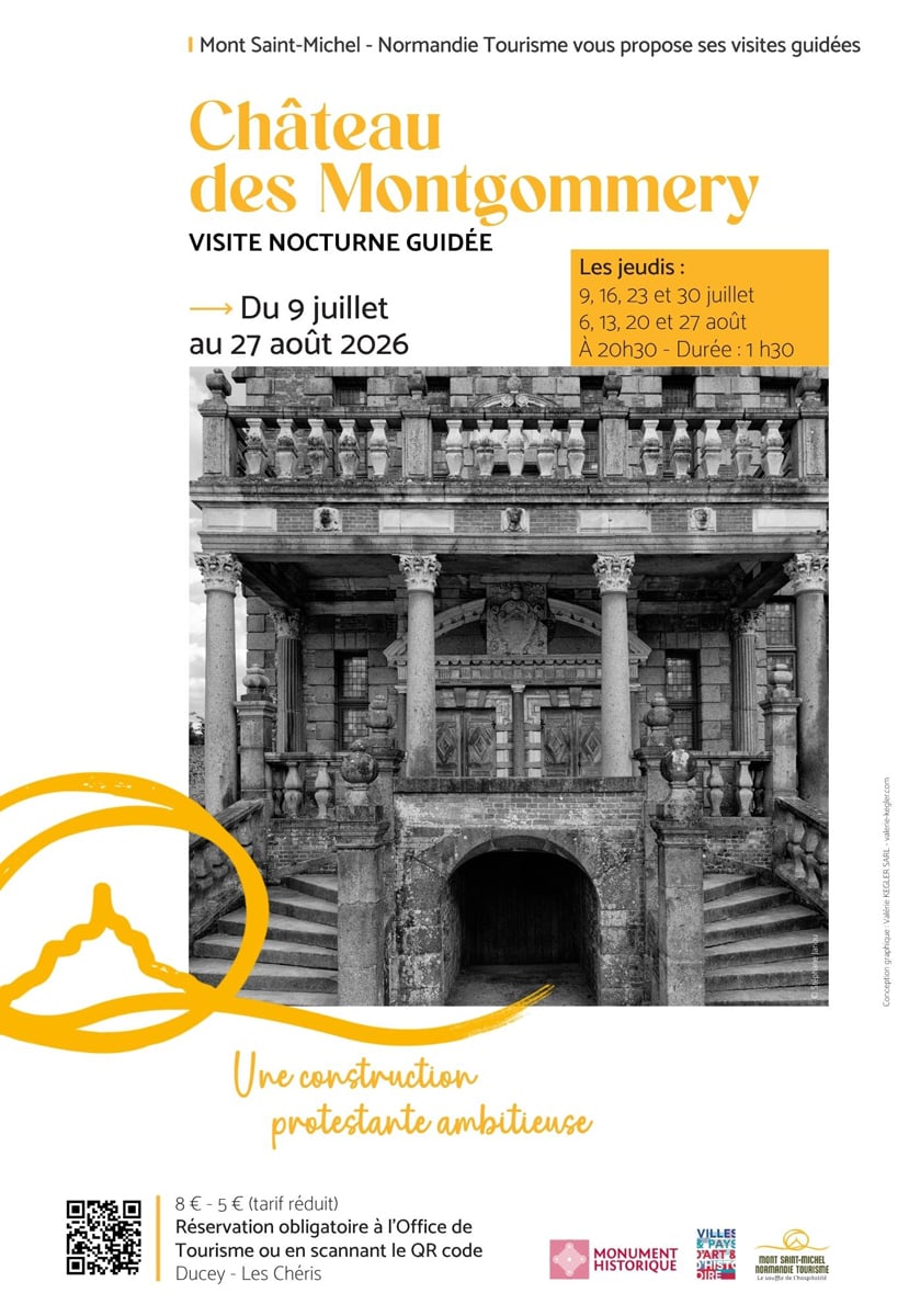 Visite guidée nocturne du château des Montgommery : une construction protestante ambitieuse