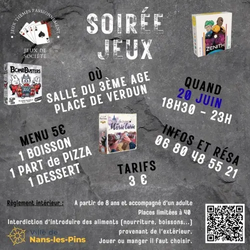 Soirée jeux (à partir de 8 ans)