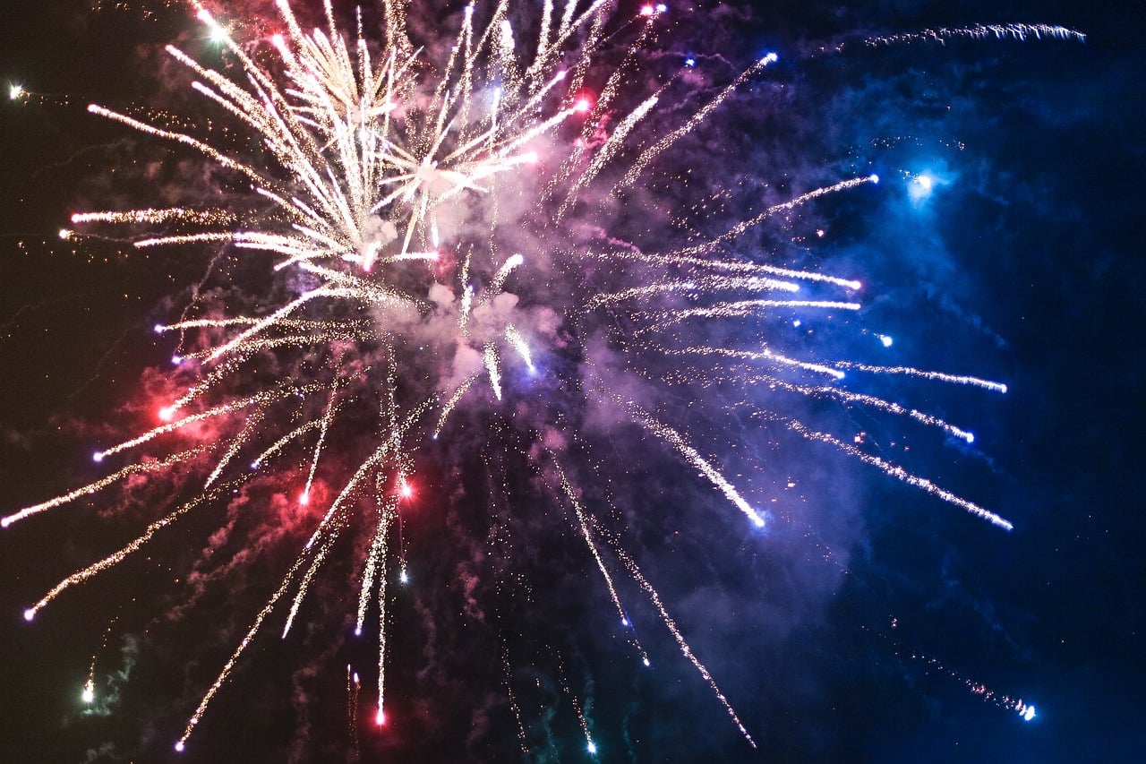 Festivités et feu d'artifices à Sanguinet