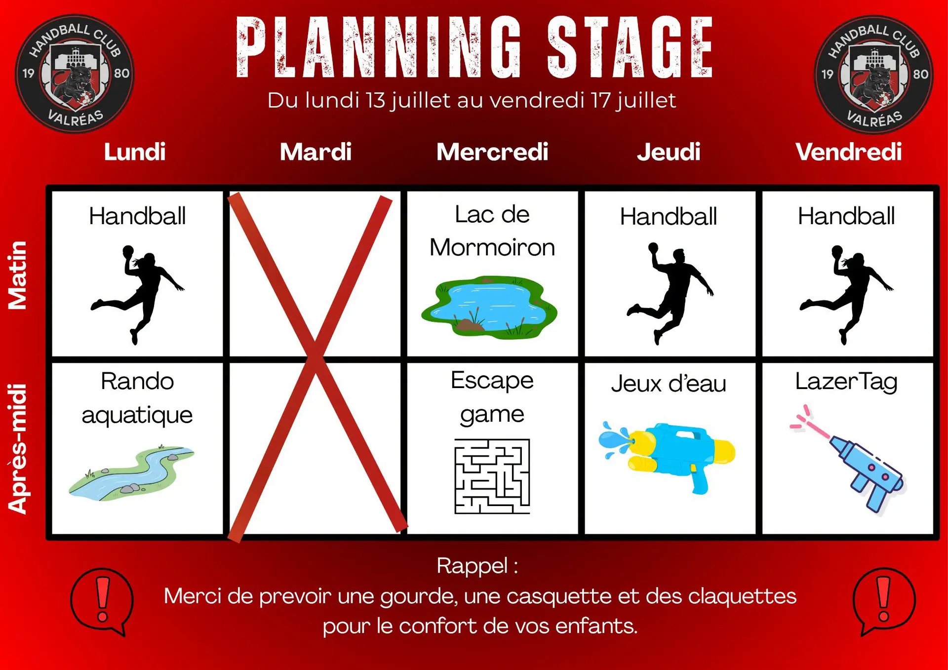 Stage vacances handball et multisports été N°2