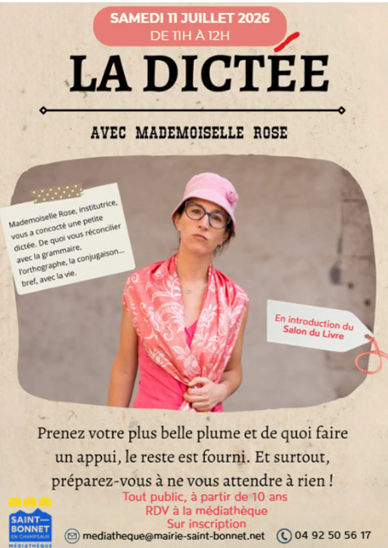 Dictée théâtralisée - Salon du livre 2026