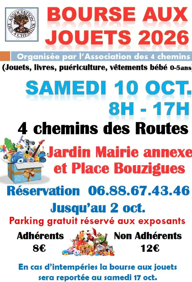 Bourse aux jouets de l'Association des 4 Chemins