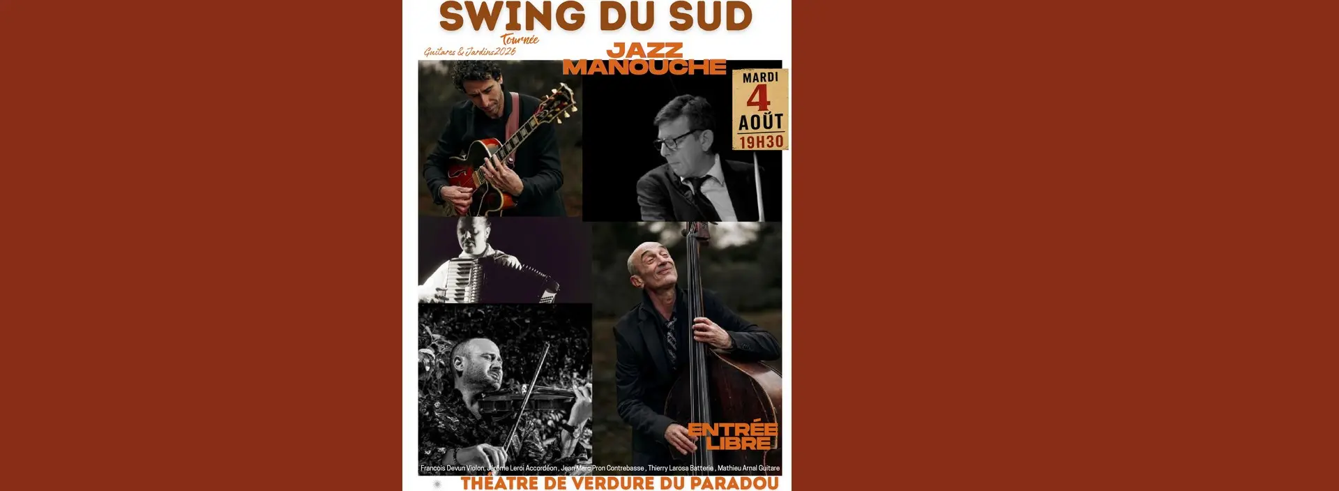 Soirée Jazz Manouche au Theâtre de Vedure du Paradou