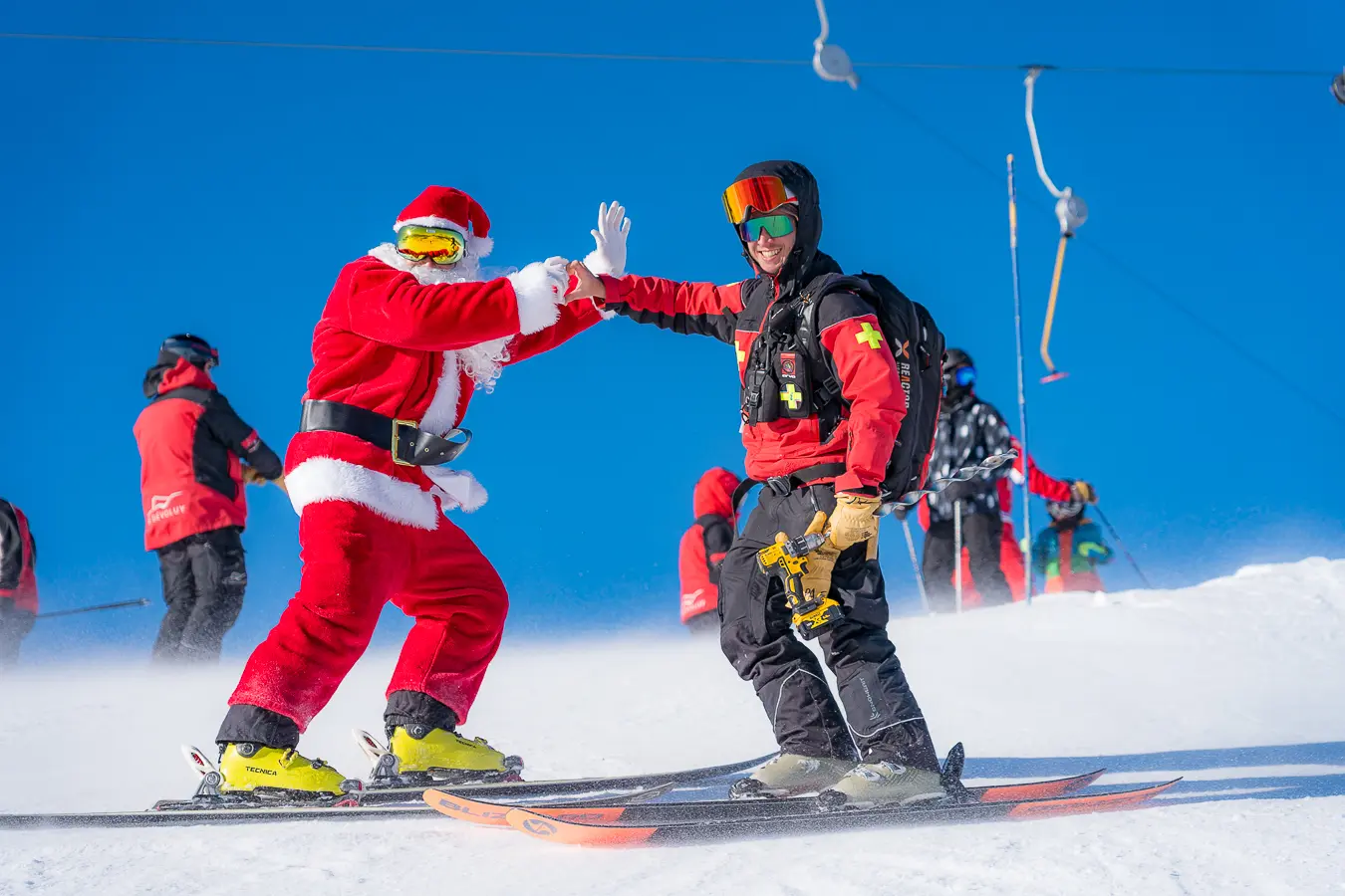 Rencontre avec le Père-Noël sur les pistes