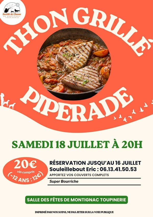 Soirée Thon grillé piperade