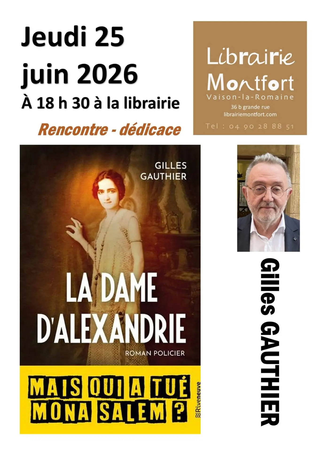 Rencontre dédicace avec Gilles Gauthier - Librairie Montfort