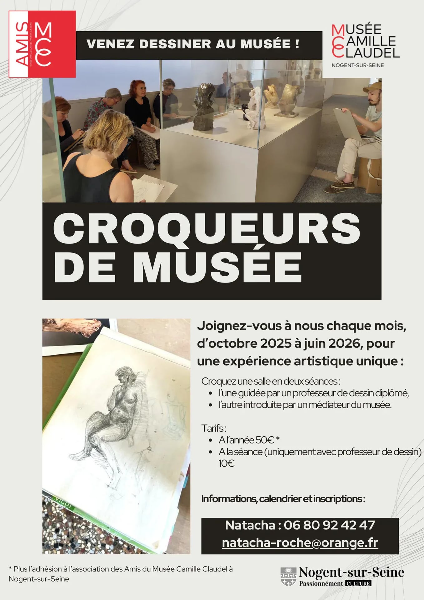 Les Croqueurs de Musée avec les Amis du Musée Camille Claudel à Nogent-sur-Seine
