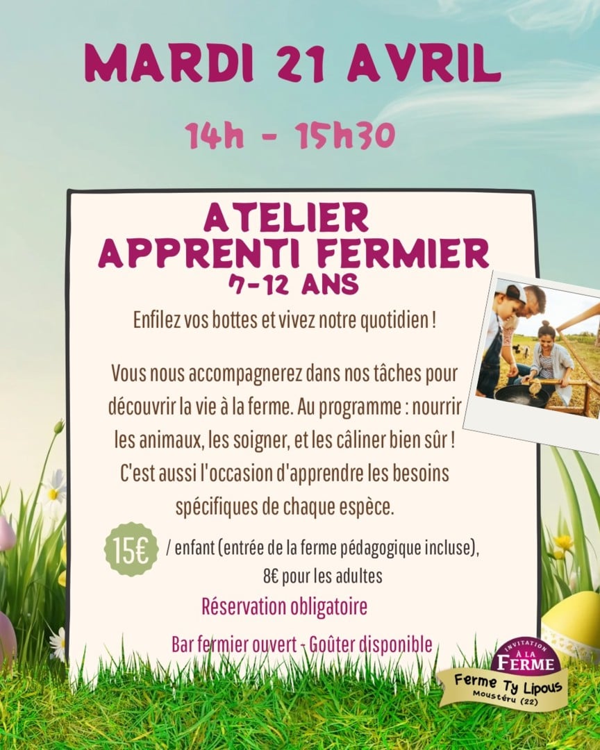 Atelier Apprenti fermier – 7/12 ans