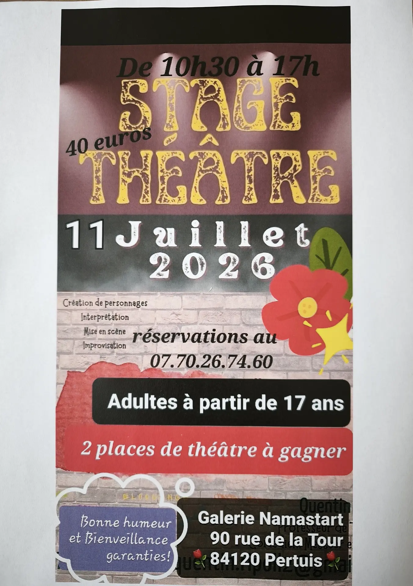 stage de théâtre