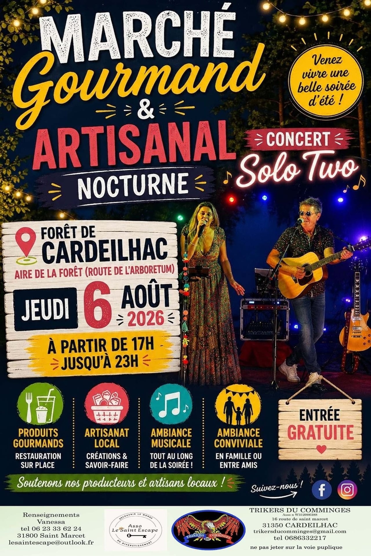 Marché Gourmand & Artisanal Nocturne avec Concert Solo Two