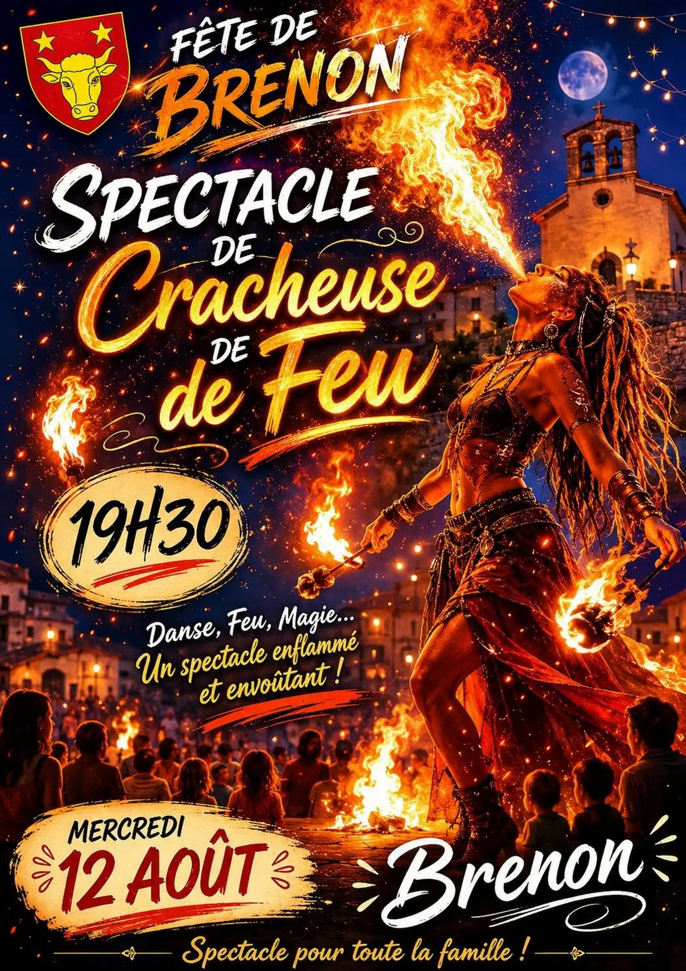 Spectacle de cracheuse de feu