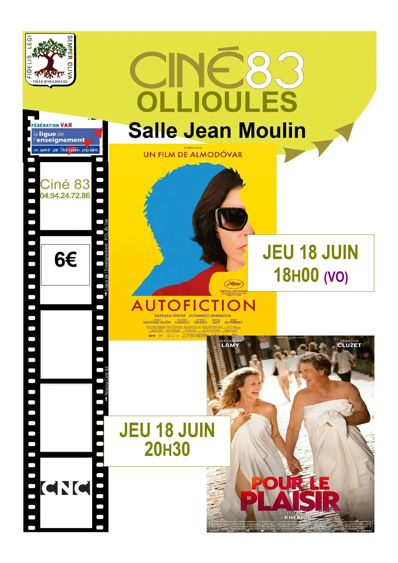 Ciné 83 : projection du film "Pour le plaisir"