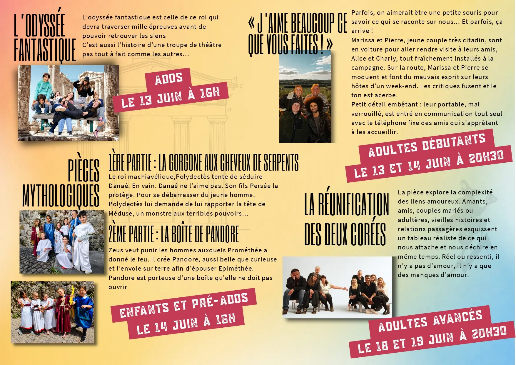Festival de théâtre - Spectacles de fin d'année