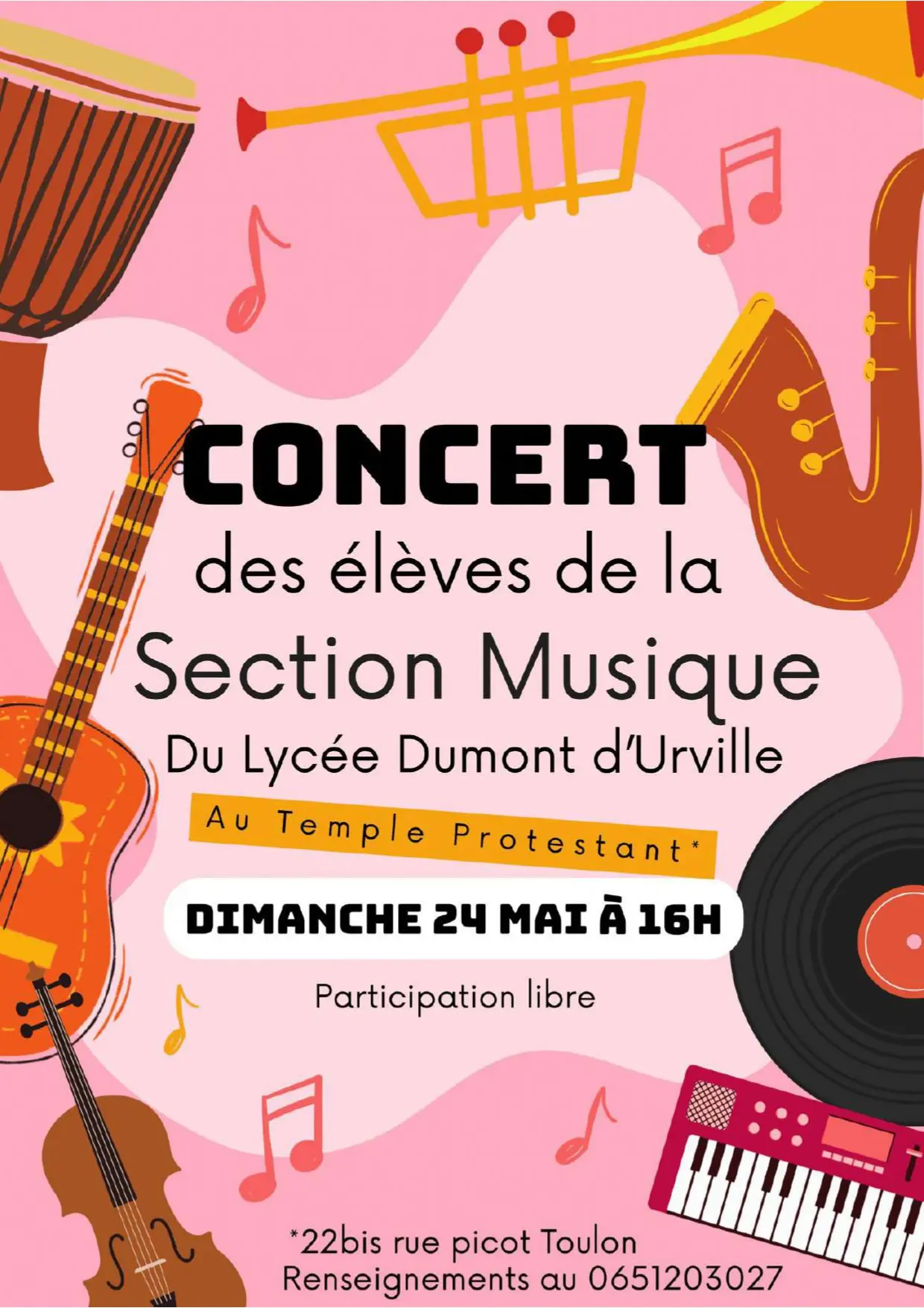 Concert des élèves de la section musique du Lycée Dumon D'Urville