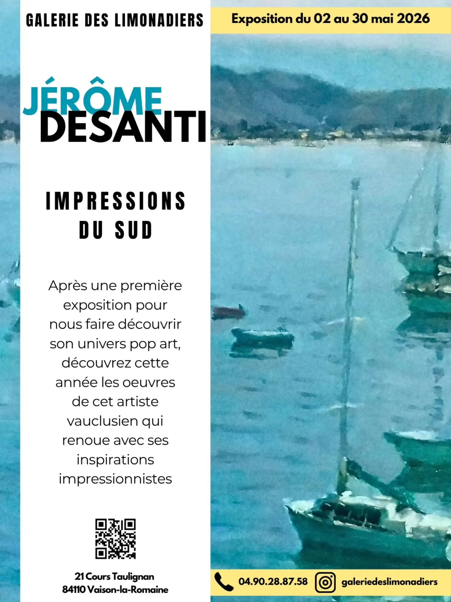 Exposition "Impressions du sud" par Jérôme Desanti - Galerie des Limonadiers