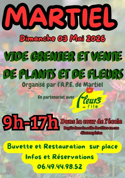 Vide grenier et vente de plants et de fleurs à Martiel