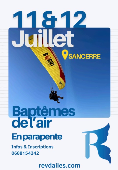 Venez decouvrir le Parapente en Sancerrois