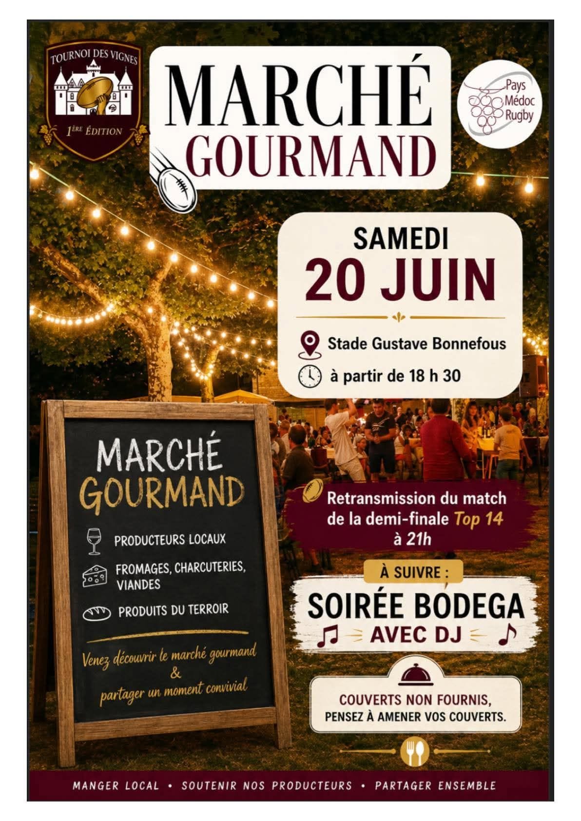 Marché nocturne et gourmand par le Pays Médoc Rugby