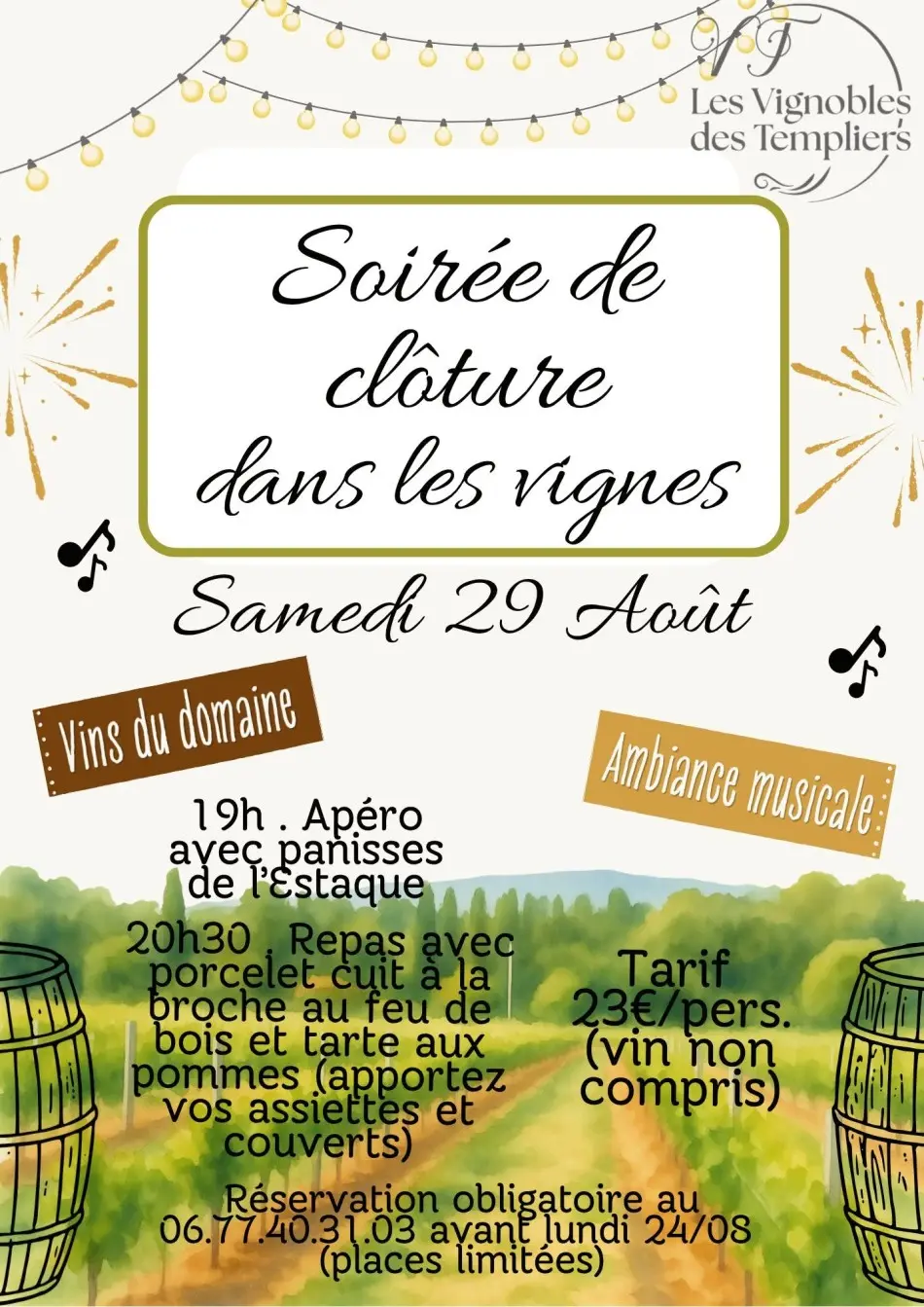 Repas : Soirée de clôture dans les vignes