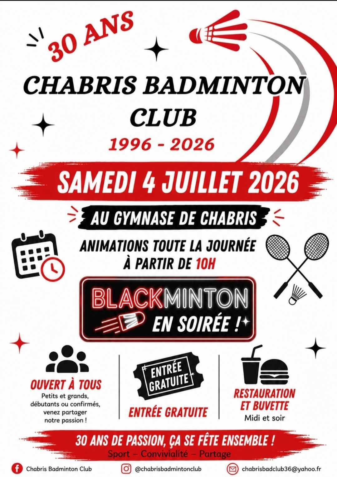 30 ans du club Chabri badminton