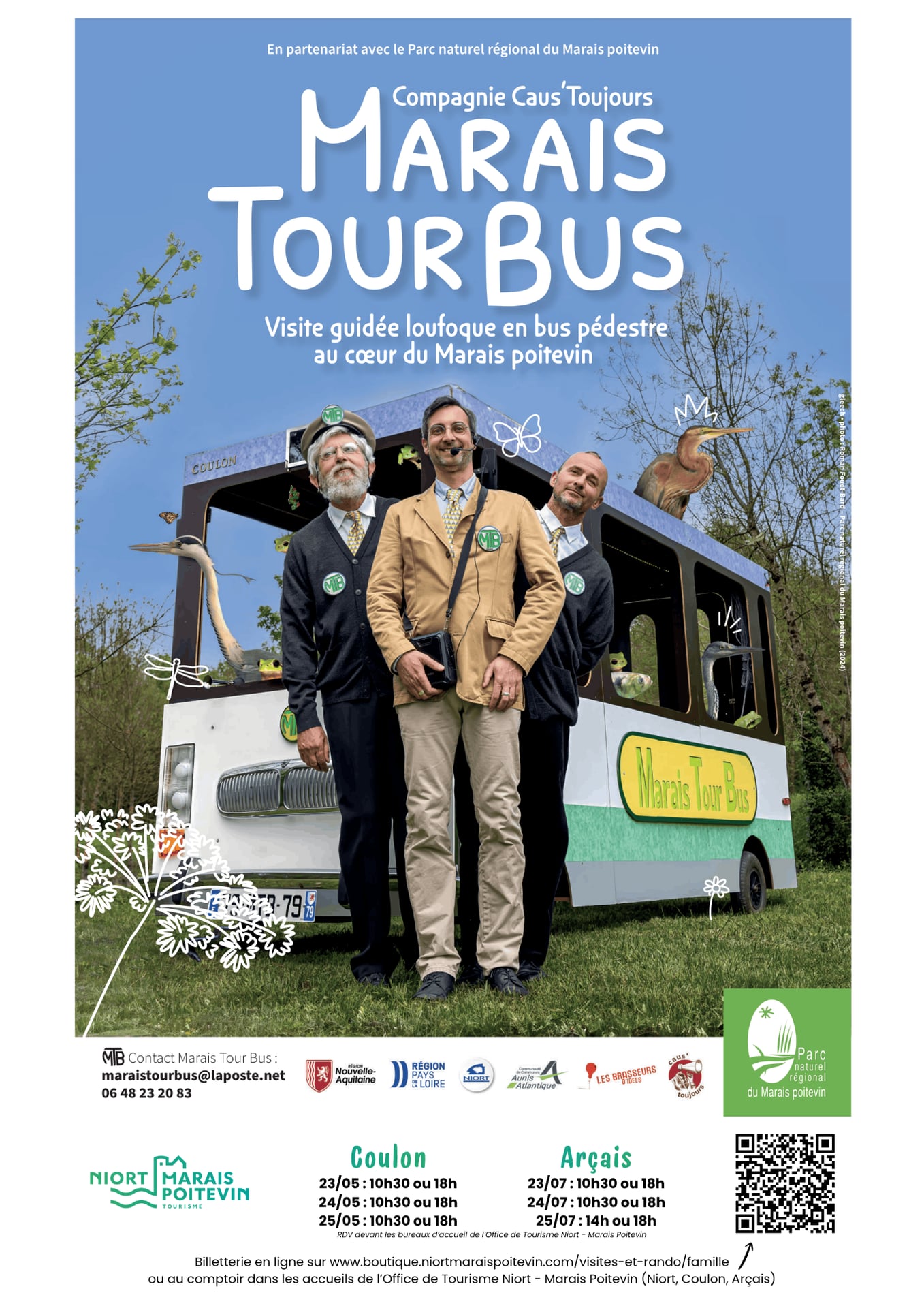"Marais Tour Bus" visite décalée en bus pédestre à Arçais