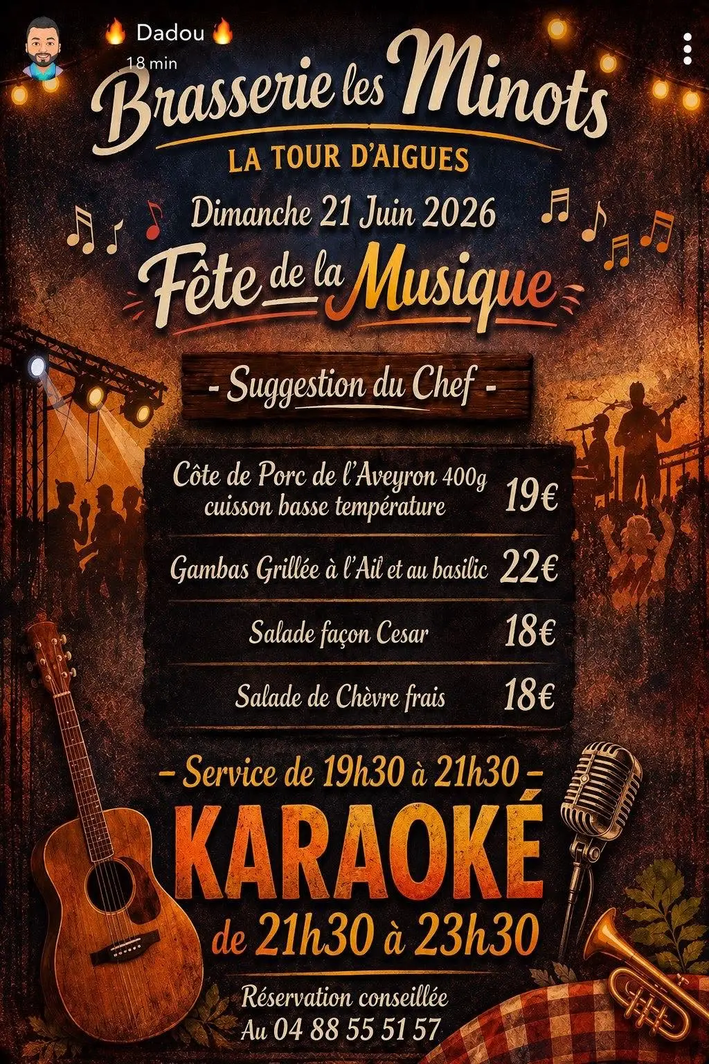 Fête de la musique " La Brasserie des Minots" à La Tour d'Aigues.