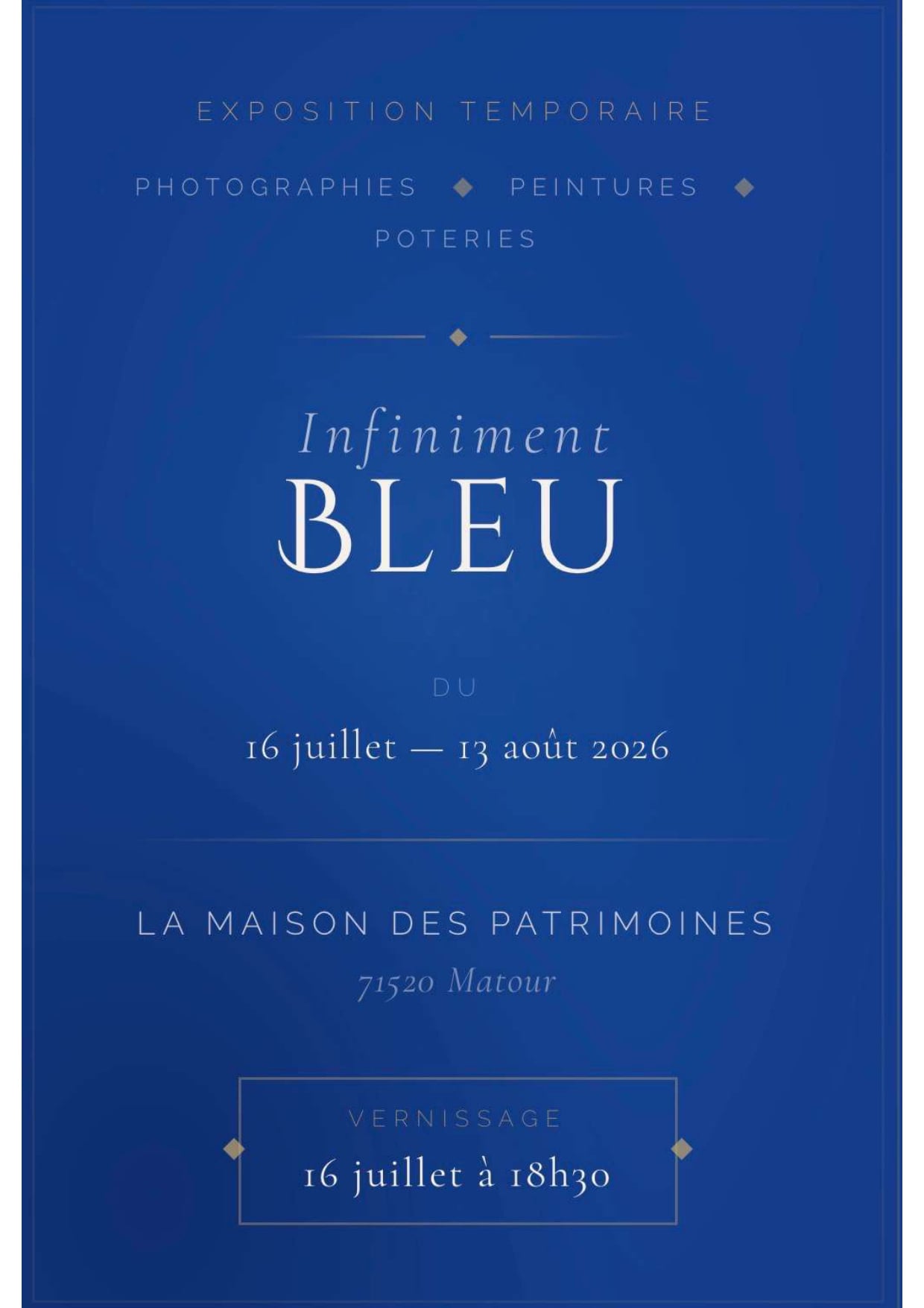 Exposition temporaire : Infiniment bleu