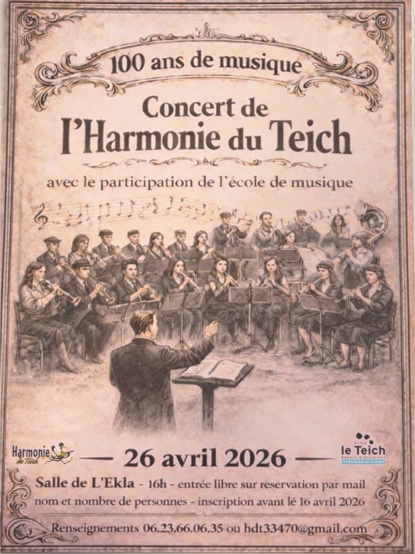 Concert de l'Harmonie du Teich.100 ans de musique.