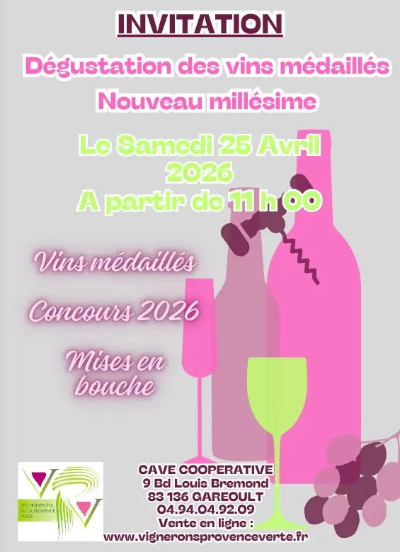 Dégustation des vins médaillés du nouveau millésime