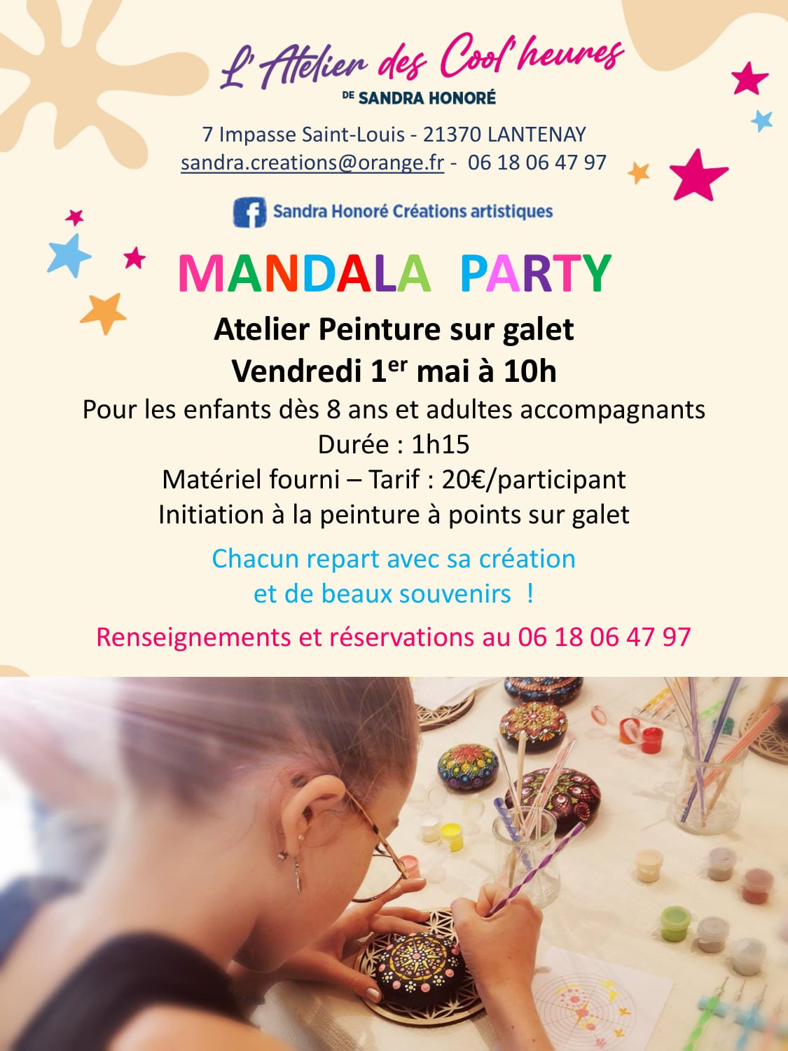 Atelier peinture enfants Mandala Party