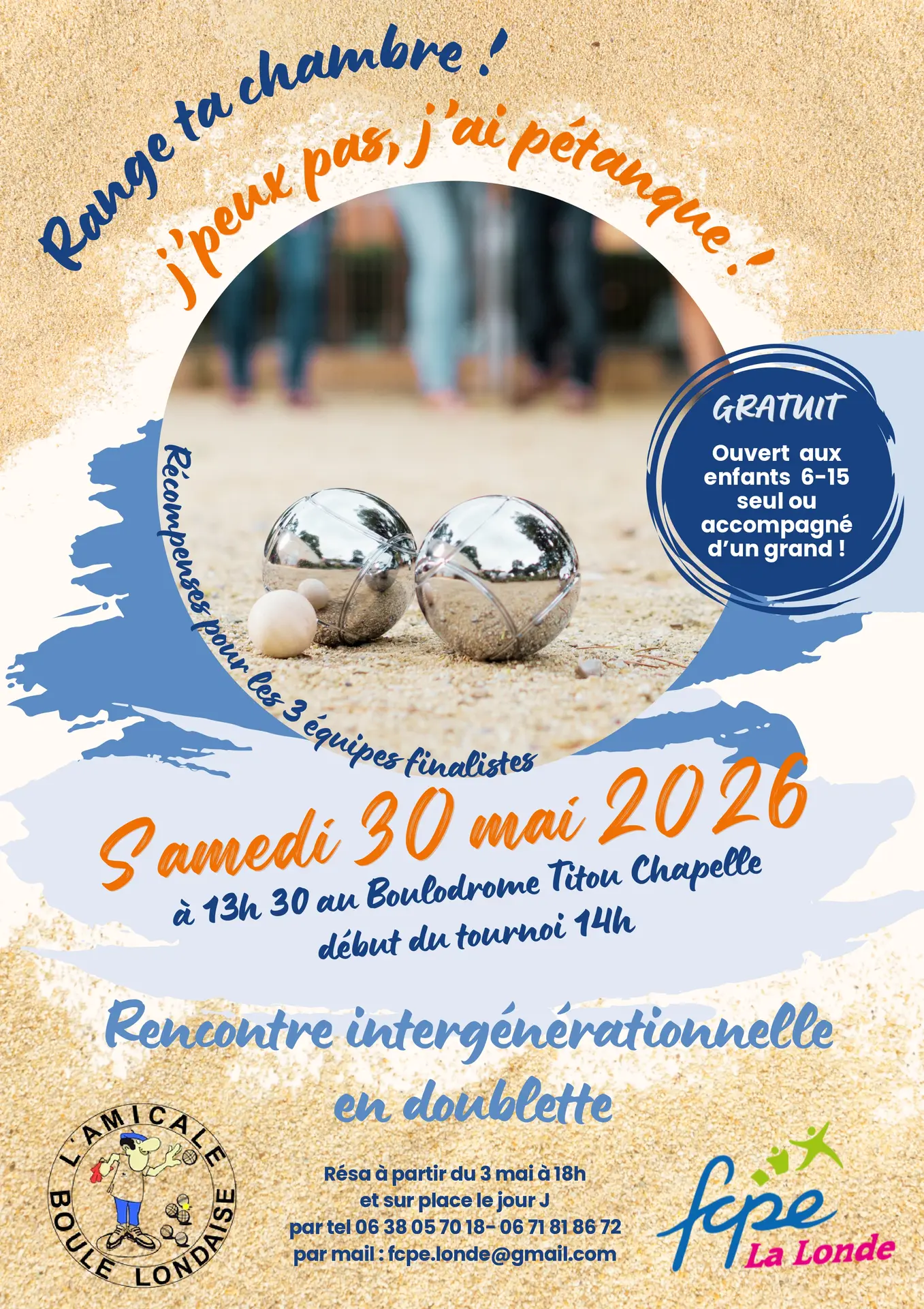 Tournoi de pétanque intergénérationnel en doublette