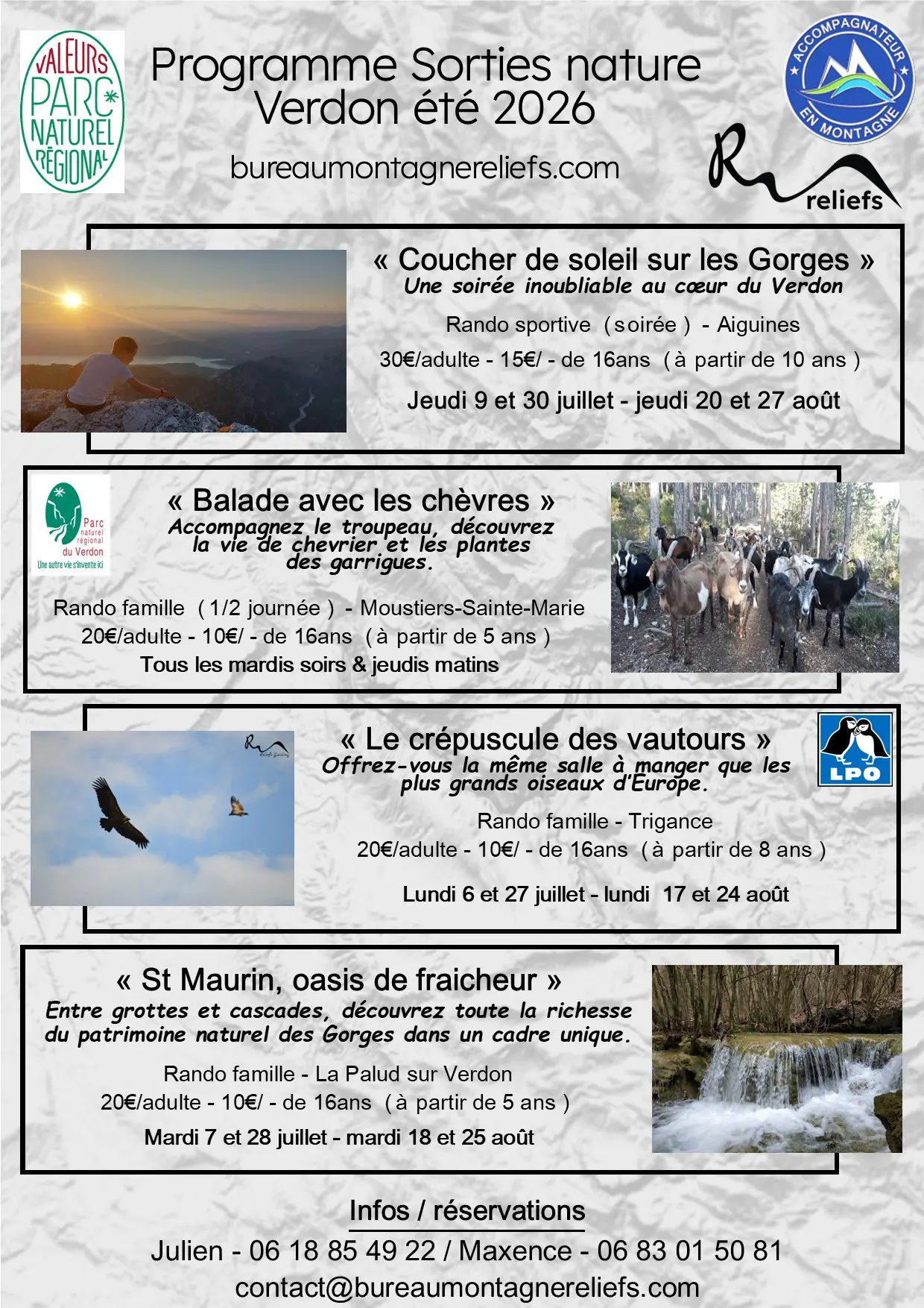 Sorties accompagnées "Coucher de soleil sur les Gorges"