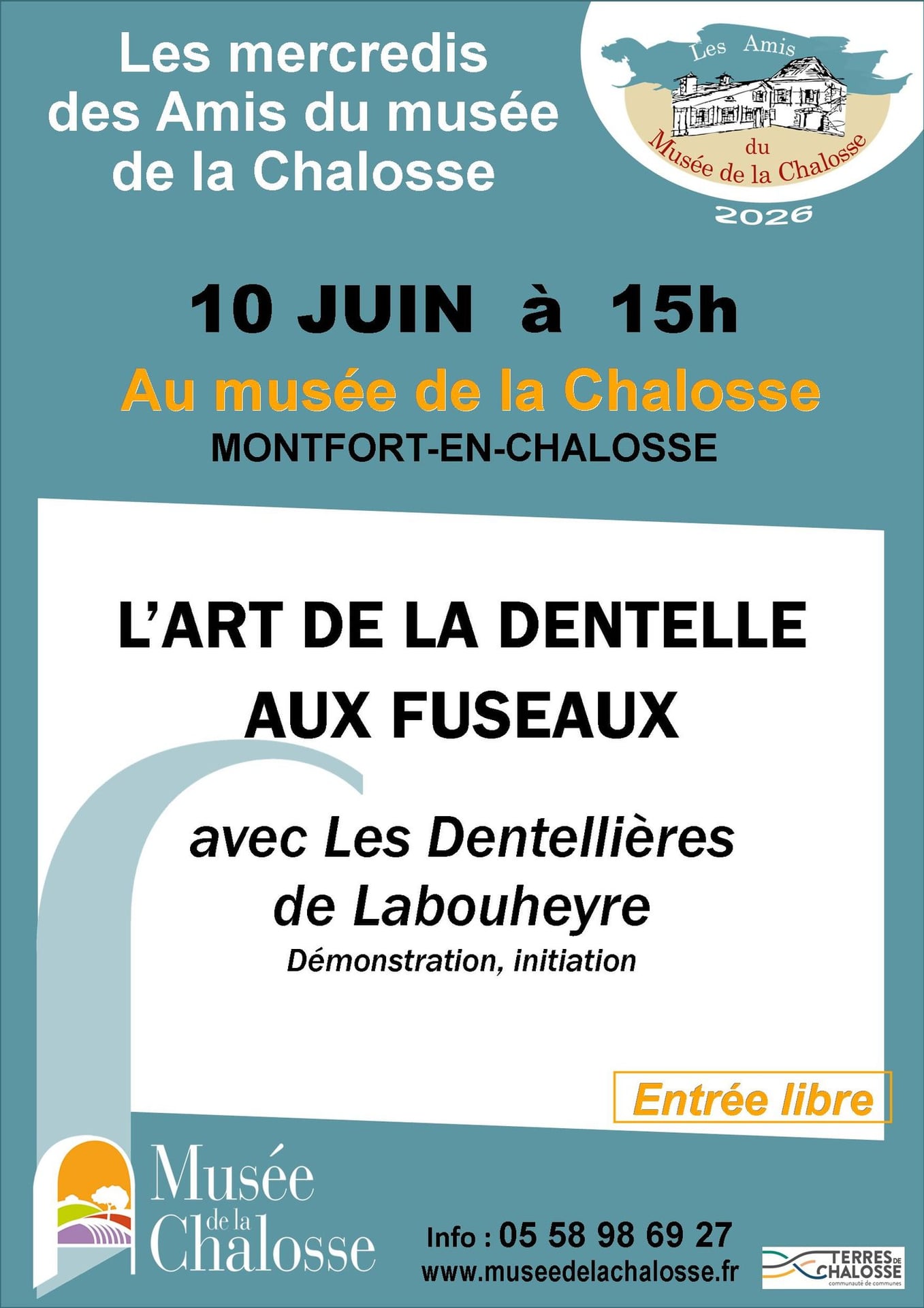 Atelier "L'art de la dentelle aux fuseaux" au Musée de la Chalosse