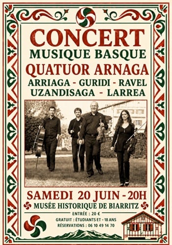 Concert musique basque : Quatuor Arnaga