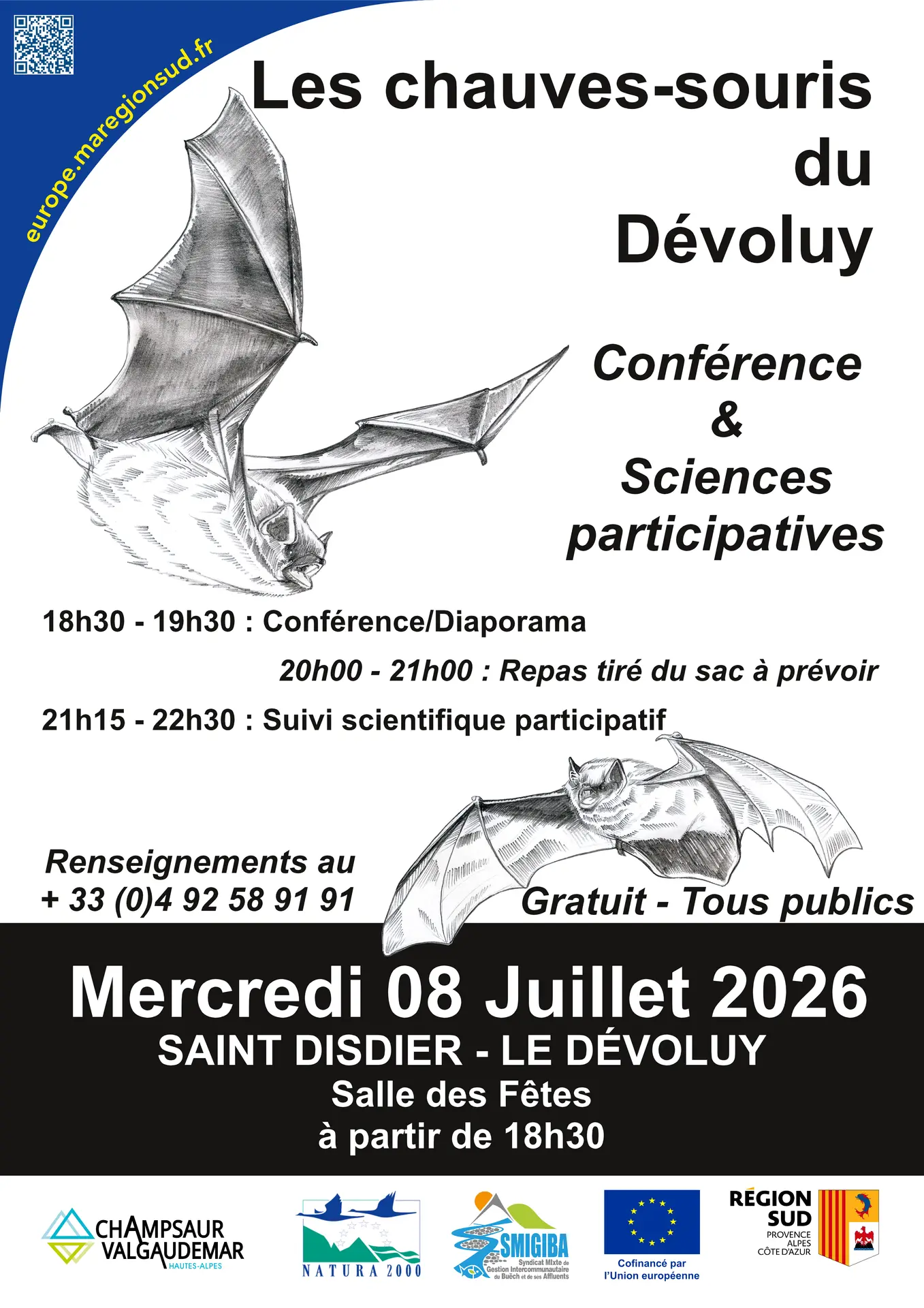 Les chauves-souris du Dévoluy - suivi participatif et conférence