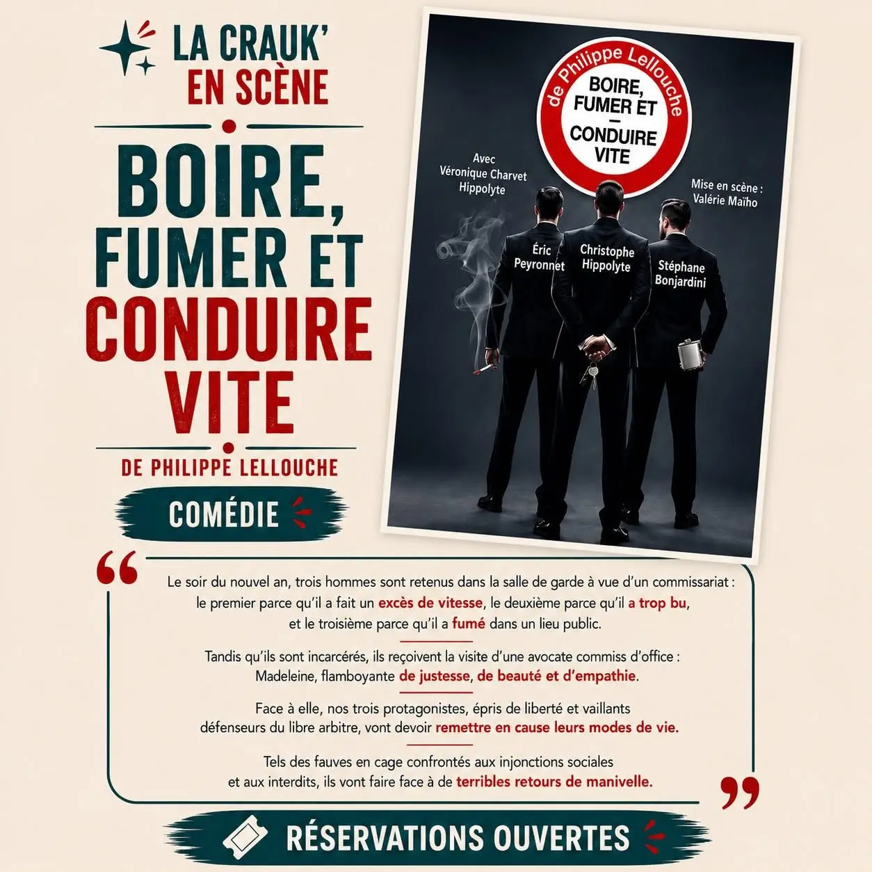 Festival théâtre dans les vignes : Boire, fumer et conduire vite