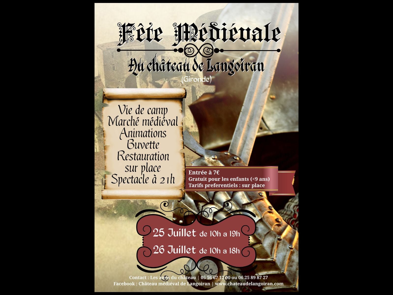 Journées médiévales et marché artisanal du château de Langoiran