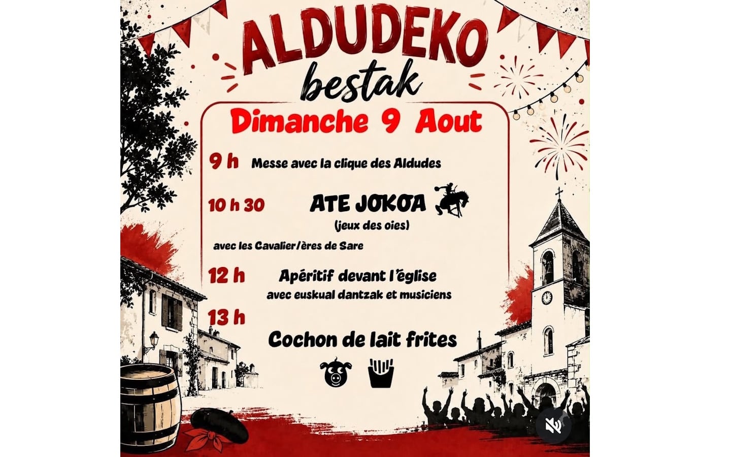 Fêtes de village : animations, repas, jeux intervillages et feu d'artifice