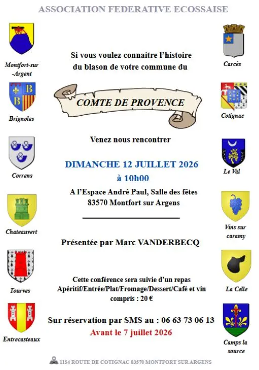 Conférence : Le blason de la commune de Montfort sur Argens