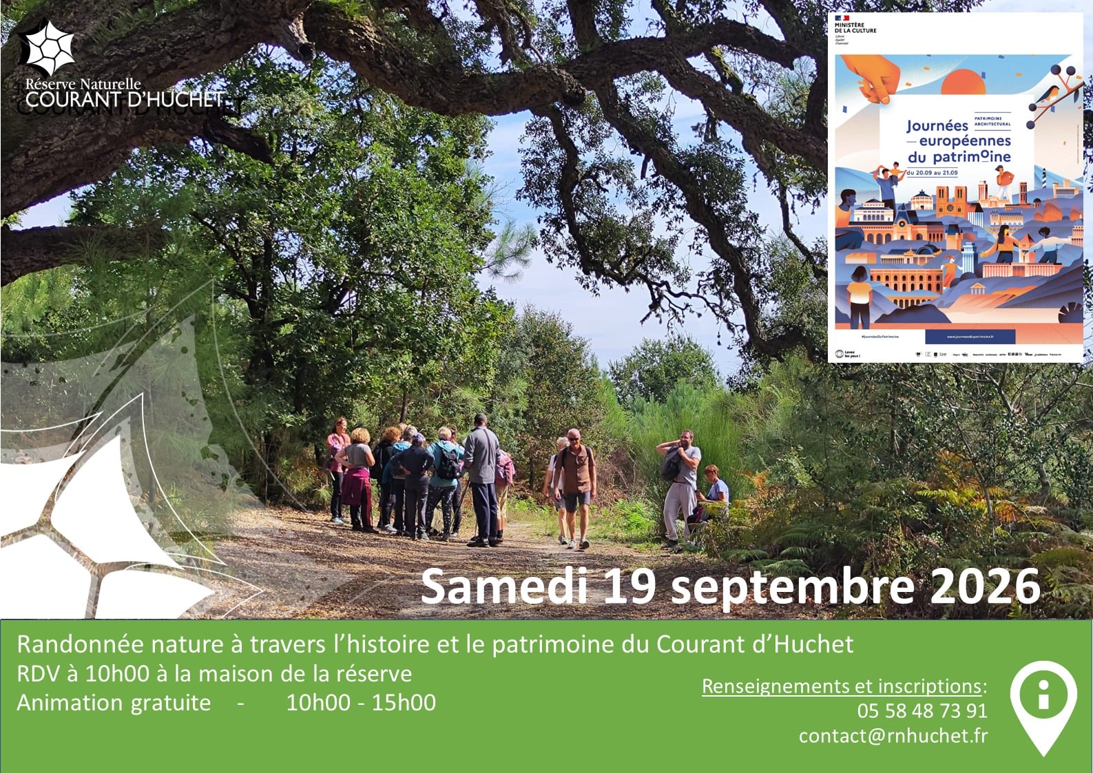 Randonnée Histoire et Patrimoine du Courant d'Huchet