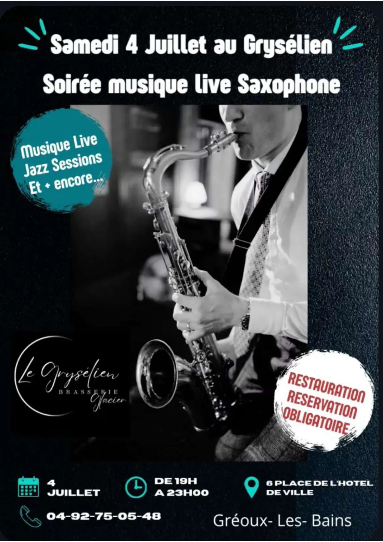 Soirée Sax Live au Grysélien