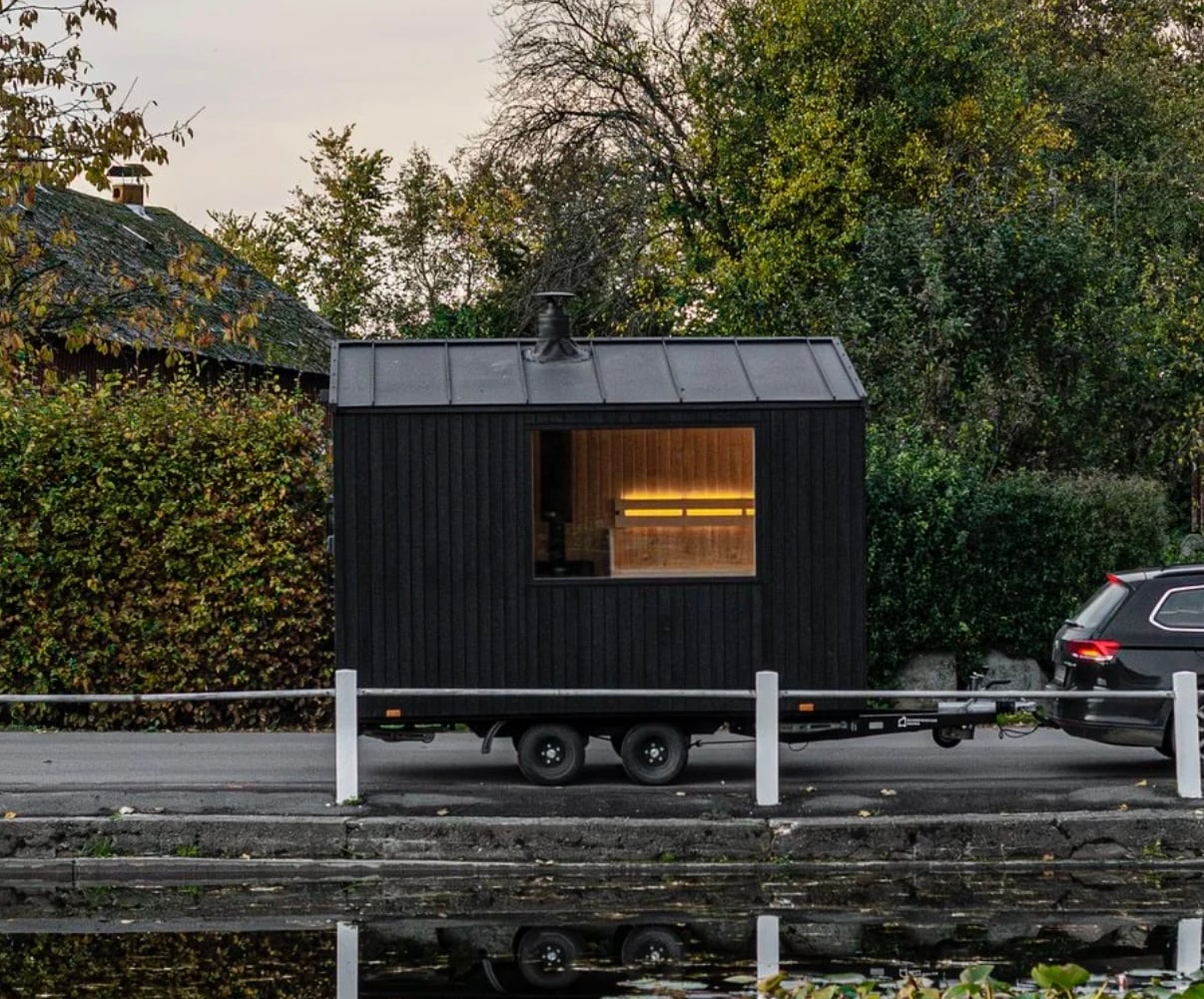 Sauna mobile face à la Manche à Langrune-sur-Mer