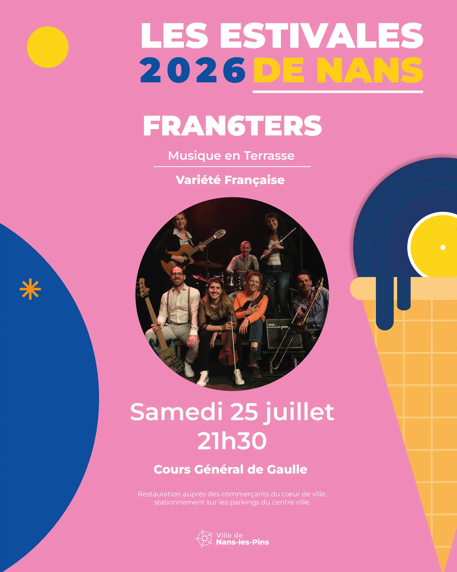 Concert : Fran6ters - variété française | Les Estivales de Nans