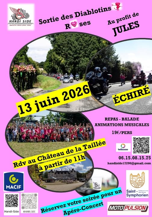 Sortie des Diablotins Roses au profit de JULES, 9 ans, à Echiré