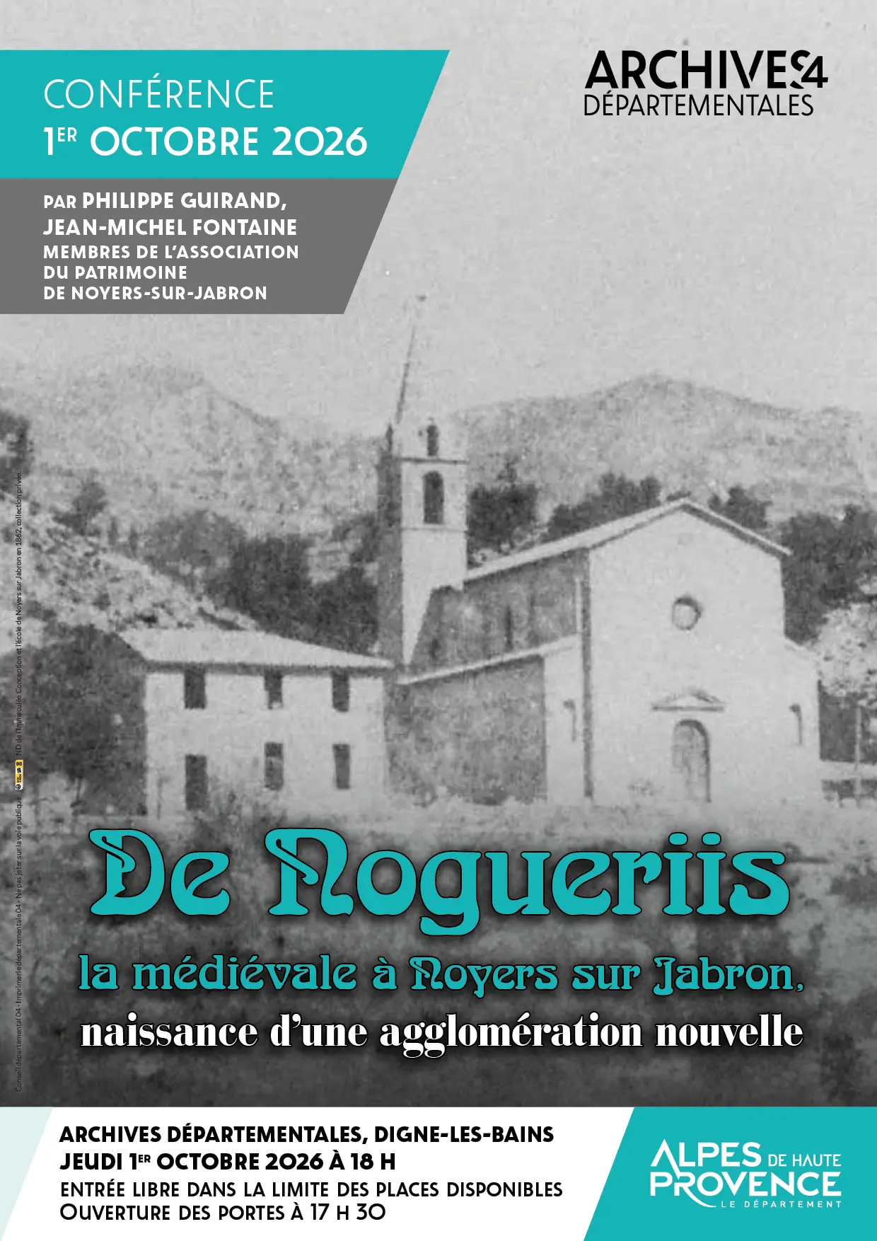 Conférence - De Nogueriis la médiévale à Noyers-sur-Jabron, naissance d'une agglomération nouvelle