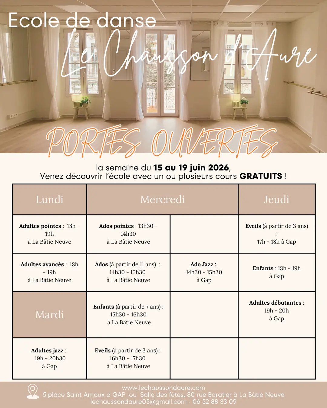 Portes ouvertes de l'école de danse Le Chausson d'Aure