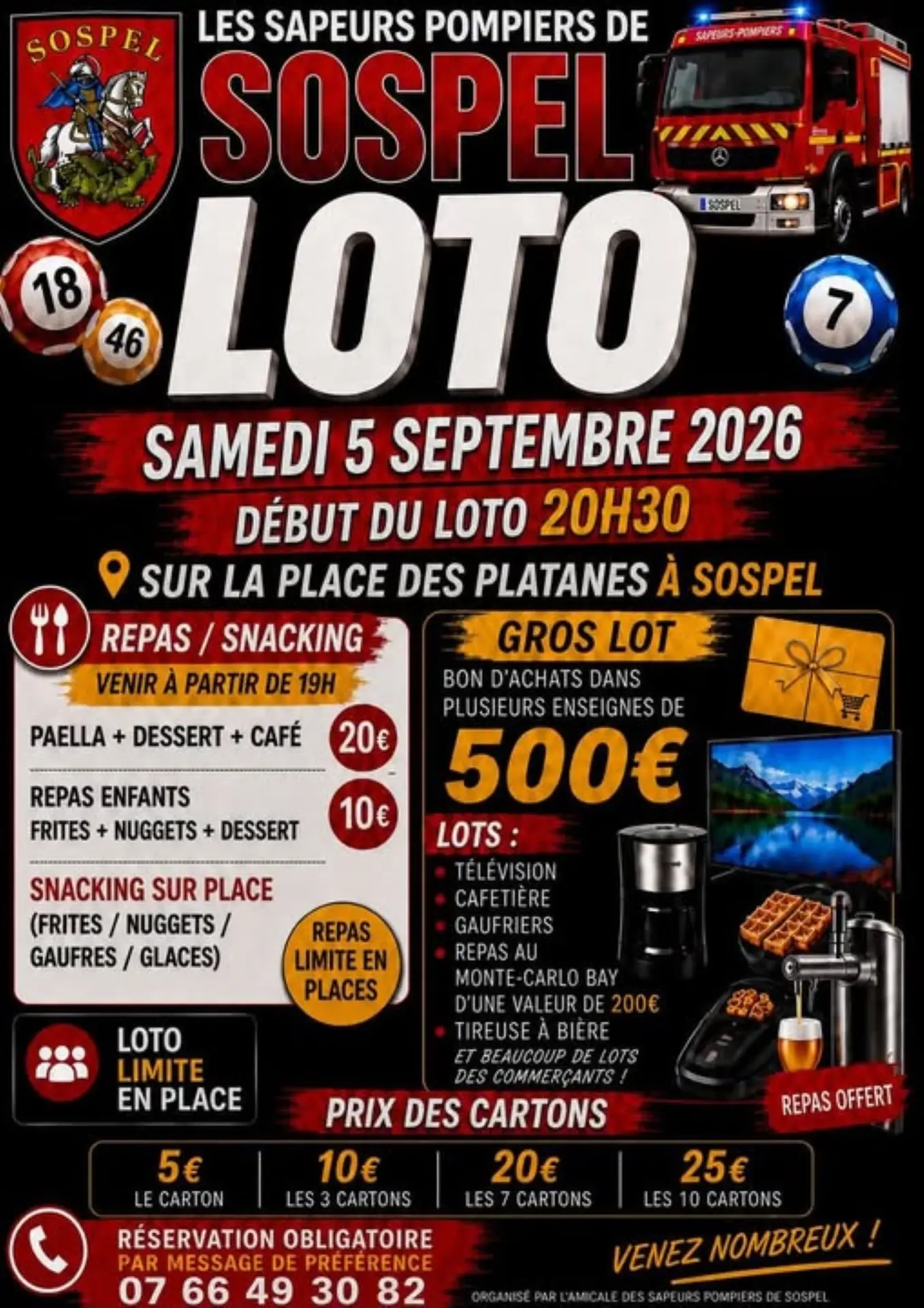 Loto des sapeurs pompiers de Sospel