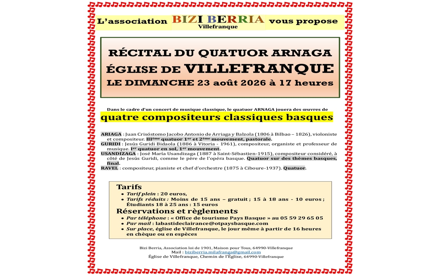 Récital du Quatuor Arnaga