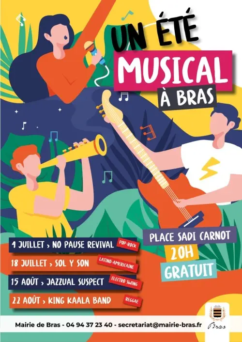 Concert : King Kaala Band - musique reggae | Un été musical à Bras