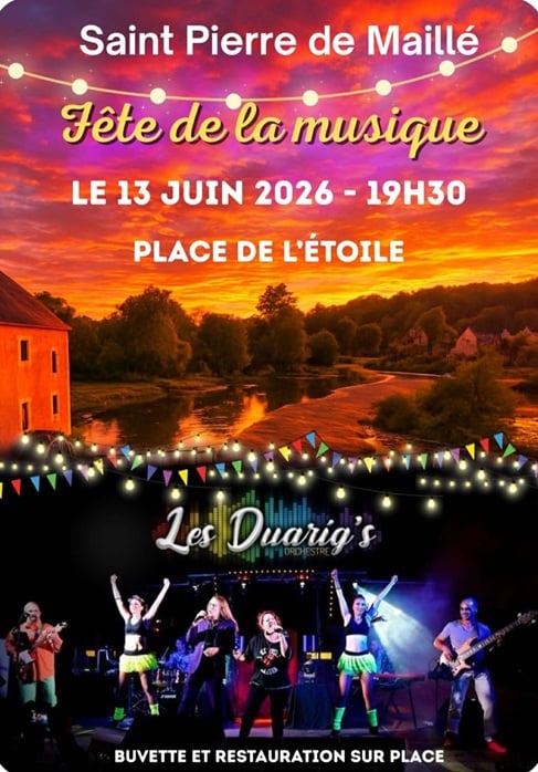 FÊTE DE LA MUSIQUE 13 JUIN 2026 A ST PIERRE DE MAILLÉ